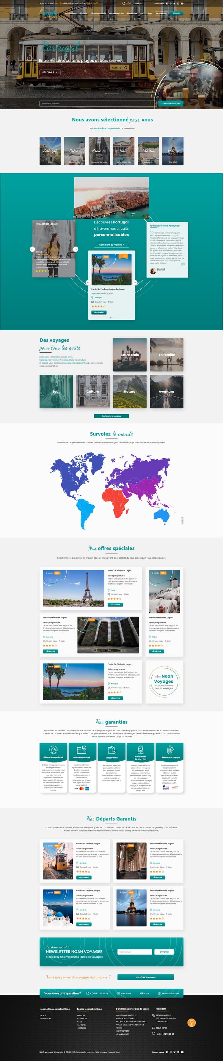 Capture d'écran du site Noah Voyages